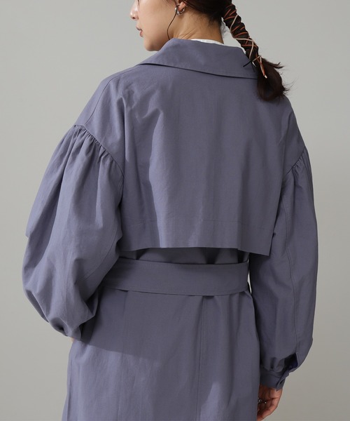 N.（N. Natural Beauty Basic）（エヌエヌナチュラルビューティーベーシック）の「◆ビックカラーオーバーサイズトレンチコート（トレンチコート・レディース・ベージュ/ライトベージュ/ブルー・MEDIUM）」の16枚目の写真