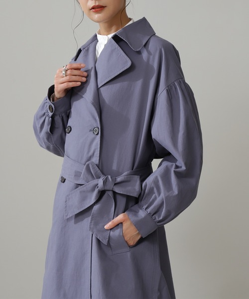 N.（N. Natural Beauty Basic）（エヌエヌナチュラルビューティーベーシック）の「◆ビックカラーオーバーサイズトレンチコート（トレンチコート・レディース・ベージュ/ライトベージュ/ブルー・MEDIUM）」の15枚目の写真