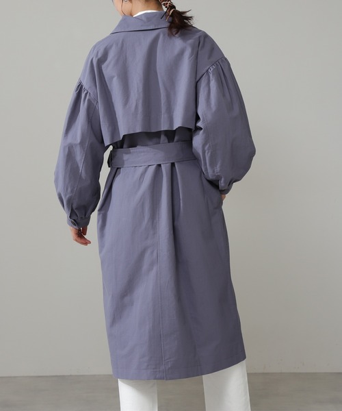 N.（N. Natural Beauty Basic）（エヌエヌナチュラルビューティーベーシック）の「◆ビックカラーオーバーサイズトレンチコート（トレンチコート・レディース・ベージュ/ライトベージュ/ブルー・MEDIUM）」の14枚目の写真