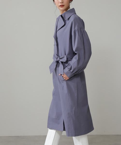 N.（N. Natural Beauty Basic）（エヌエヌナチュラルビューティーベーシック）の「◆ビックカラーオーバーサイズトレンチコート（トレンチコート・レディース・ベージュ/ライトベージュ/ブルー・MEDIUM）」の13枚目の写真