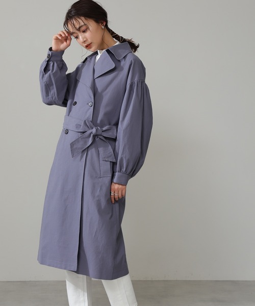 N.（N. Natural Beauty Basic）（エヌエヌナチュラルビューティーベーシック）の「◆ビックカラーオーバーサイズトレンチコート（トレンチコート・レディース・ベージュ/ライトベージュ/ブルー・MEDIUM）」の12枚目の写真