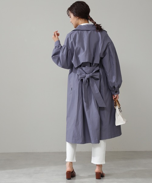 N.（N. Natural Beauty Basic）（エヌエヌナチュラルビューティーベーシック）の「◆ビックカラーオーバーサイズトレンチコート（トレンチコート・レディース・ベージュ/ライトベージュ/ブルー・MEDIUM）」の10枚目の写真