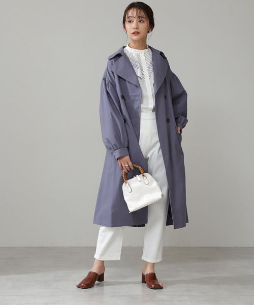 N.（N. Natural Beauty Basic）（エヌエヌナチュラルビューティーベーシック）の「◆ビックカラーオーバーサイズトレンチコート（トレンチコート・レディース・ベージュ/ライトベージュ/ブルー・MEDIUM）」の11枚目の写真