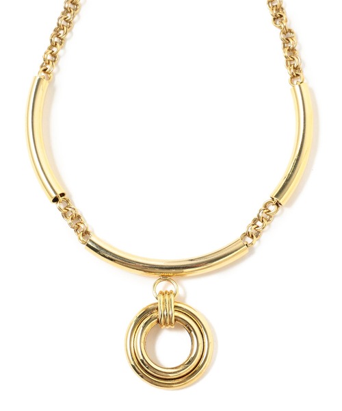 Ray BEAMS（レイビームス）の「RBS / デッドストック サークル パイプ ネックレス（ネックレス・レディース・ゴールド・ONE SIZE）」の2枚目の写真