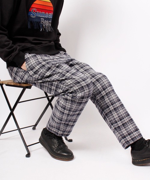 House of Blues（ハウスオブブルース）の「ネルチェックワイドイージーパンツ（その他パンツ・メンズ・ブラック/ネイビー・M/L）」の15枚目の写真