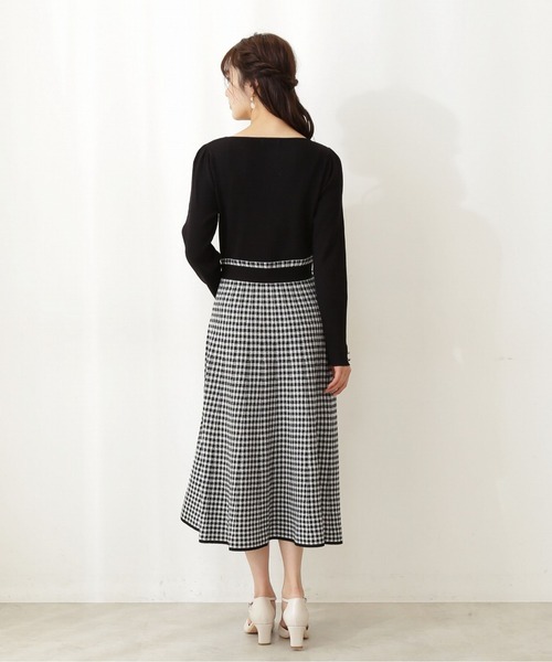 PROPORTION BODY DRESSING（プロポーションボディドレッシング）の「ハイウエストギンガムニットワンピース / 1212140208（ワンピース・レディース・ブラック/パープル/イエロー・SMALL/MEDIUM）」の16枚目の写真