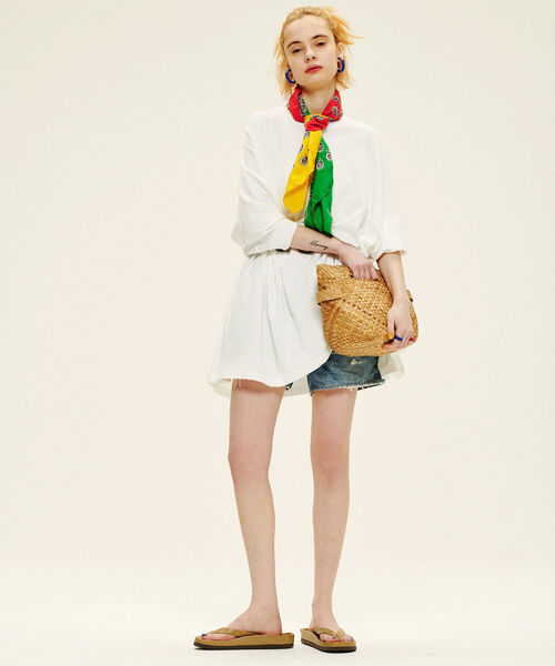 BEAMS BOY / maturely ▼ Poncho Jersey BEAMS BOY BEAMS BOY / hem cut-off poncho jersey (T-shirts