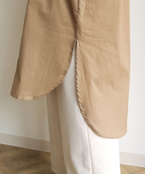 HER CLOSET（ハークローゼット）の「【shemoshelly】ピンタックロングシャツ（シャツ/ブラウス・レディース・ホワイト/ブラック/モカ・M）」の16枚目の写真