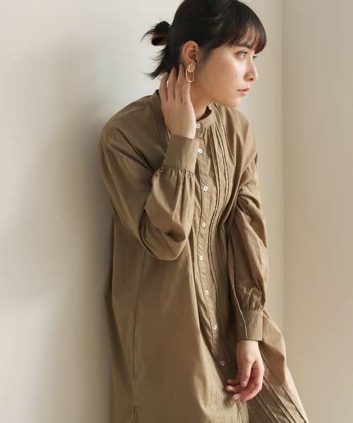 HER CLOSET（ハークローゼット）の「【shemoshelly】ピンタックロングシャツ（シャツ/ブラウス・レディース・ホワイト/ブラック/モカ・M）」の14枚目の写真