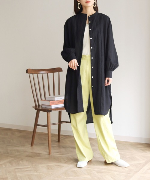 HER CLOSET（ハークローゼット）の「【shemoshelly】ピンタックロングシャツ（シャツ/ブラウス・レディース・ホワイト/ブラック/モカ・M）」の22枚目の写真