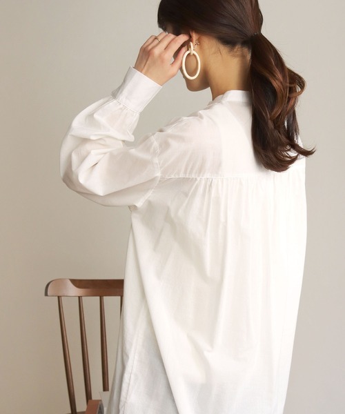 HER CLOSET（ハークローゼット）の「【shemoshelly】ピンタックロングシャツ（シャツ/ブラウス・レディース・ホワイト/ブラック/モカ・M）」の18枚目の写真