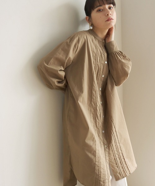 HER CLOSET（ハークローゼット）の「【shemoshelly】ピンタックロングシャツ（シャツ/ブラウス・レディース・ホワイト/ブラック/モカ・M）」の20枚目の写真