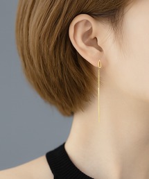 RiNc（リンク）の「【 NOLITA / ノリータ 】タッセルチェーン シンプル ピアス シルバーメタル（ピアス（両耳用））」