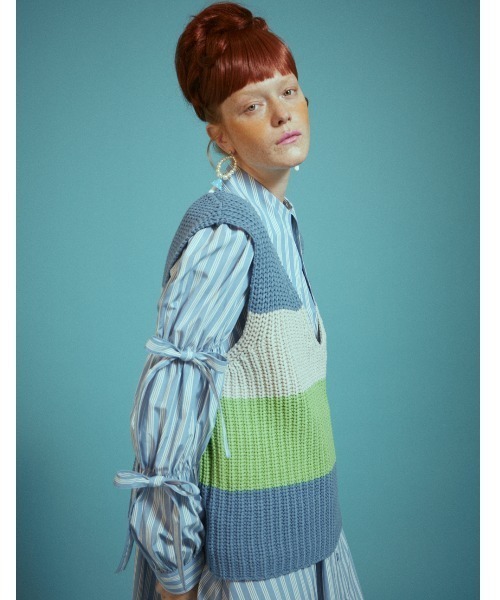 Candy Stripper(キャンディストリッパー)の「COLOR BLOCKING KNIT ベスト(ベスト・レディース・ピンク/グリーン/ライトブルー・2)」の21枚目の写真