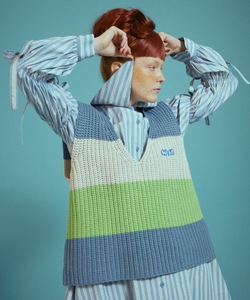 Candy Stripper(キャンディストリッパー)の「COLOR BLOCKING KNIT ベスト(ベスト・レディース・ピンク/グリーン/ライトブルー・2)」の20枚目の写真