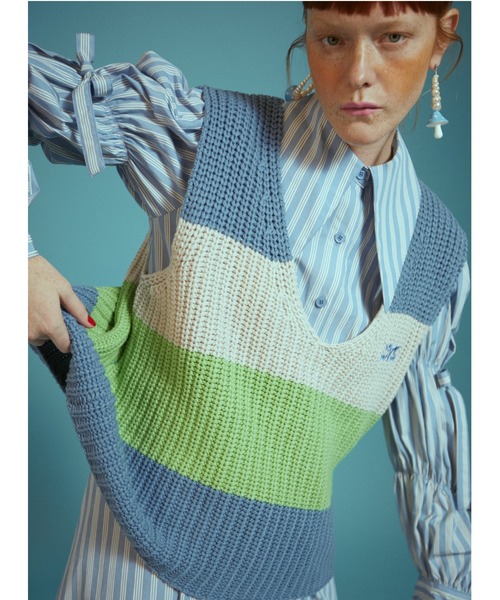 Candy Stripper(キャンディストリッパー)の「COLOR BLOCKING KNIT ベスト(ベスト・レディース・ピンク/グリーン/ライトブルー・2)」の18枚目の写真