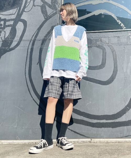 Candy Stripper(キャンディストリッパー)の「COLOR BLOCKING KNIT ベスト(ベスト・レディース・ピンク/グリーン/ライトブルー・2)」の16枚目の写真