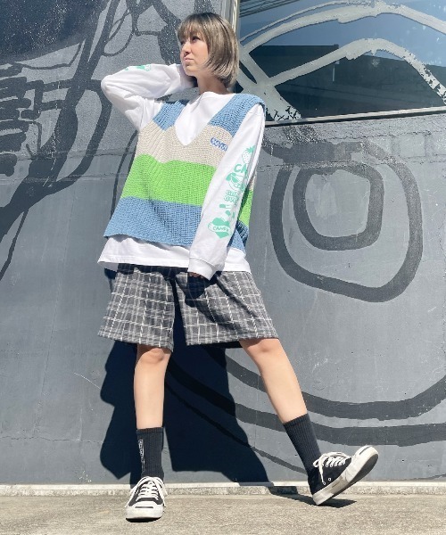 Candy Stripper(キャンディストリッパー)の「COLOR BLOCKING KNIT ベスト(ベスト・レディース・ピンク/グリーン/ライトブルー・2)」の17枚目の写真