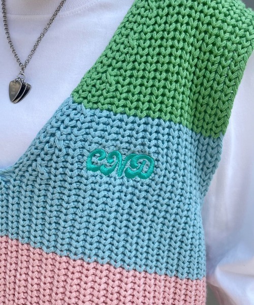 Candy Stripper(キャンディストリッパー)の「COLOR BLOCKING KNIT ベスト(ベスト・レディース・ピンク/グリーン/ライトブルー・2)」の7枚目の写真
