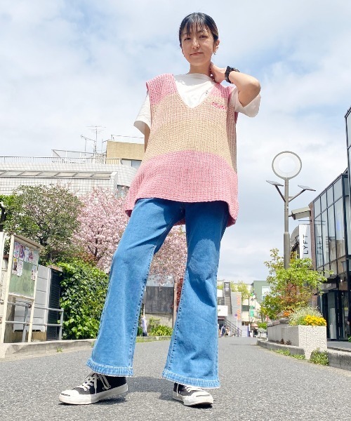 Candy Stripper(キャンディストリッパー)の「COLOR BLOCKING KNIT ベスト(ベスト・レディース・ピンク/グリーン/ライトブルー・2)」の10枚目の写真