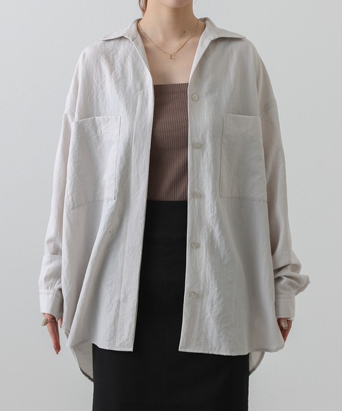 COLONY 2139（コロニートゥーワンスリーナイン）の「エステルワッシャーWポケット長袖シャツ（シャツ/ブラウス・レディース・オフホワイト/サンドベージュ・MEDIUM/LARGE）」の16枚目の写真