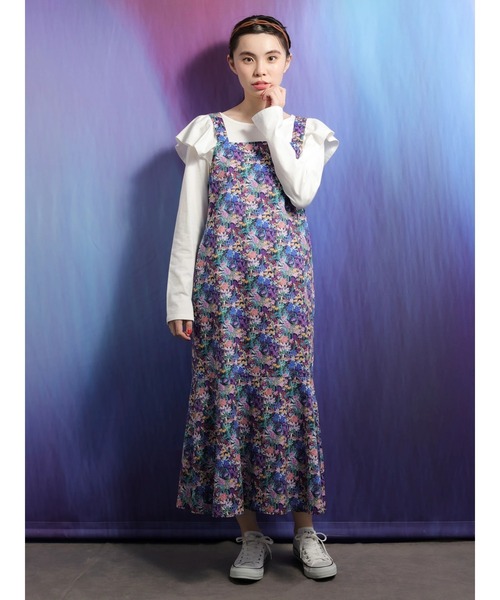 Sugar spoon（シュガースプーン）の「■SS LIBERTYptワイルドフラワー ジャンスカ（ジャンパースカート・レディース・ブラック/ネイビー・FREE）」の16枚目の写真