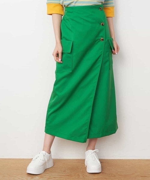 A de a.v.v（アードアー・ヴェ・ヴェ）の「カラーラップスカート（スカート・レディース・グリーン/ピンク/ブラック・SMALL/MEDIUM/X-SMALL）」の16枚目の写真