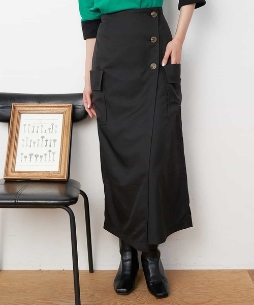 A de a.v.v（アードアー・ヴェ・ヴェ）の「カラーラップスカート（スカート・レディース・グリーン/ピンク/ブラック・SMALL/MEDIUM/X-SMALL）」の18枚目の写真