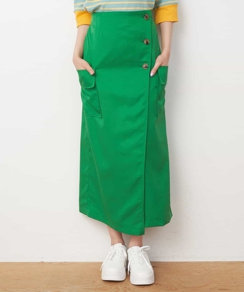 A de a.v.v（アードアー・ヴェ・ヴェ）の「カラーラップスカート（スカート・レディース・グリーン/ピンク/ブラック・SMALL/MEDIUM/X-SMALL）」の19枚目の写真