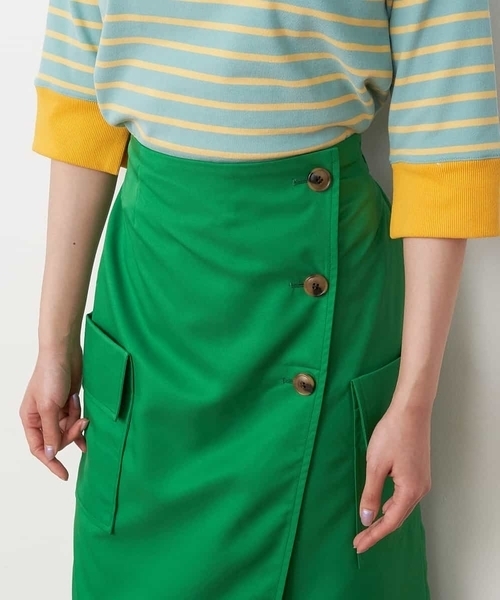 A de a.v.v（アードアー・ヴェ・ヴェ）の「カラーラップスカート（スカート・レディース・グリーン/ピンク/ブラック・SMALL/MEDIUM/X-SMALL）」の22枚目の写真