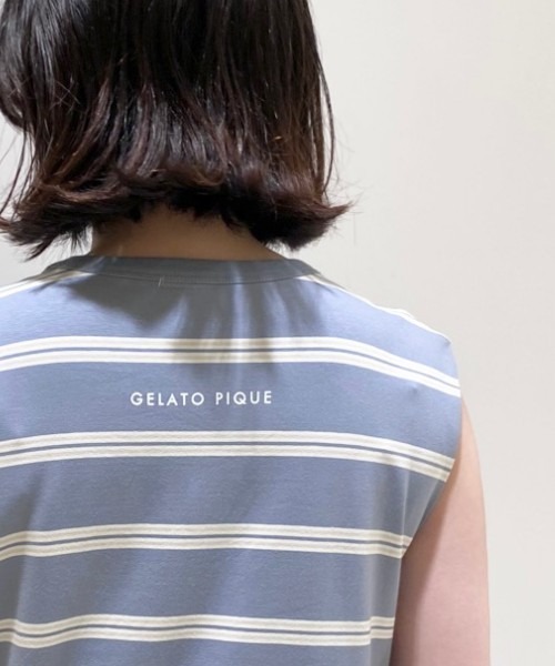 gelato pique（ジェラートピケ）の「細ボーダーノースリーブ