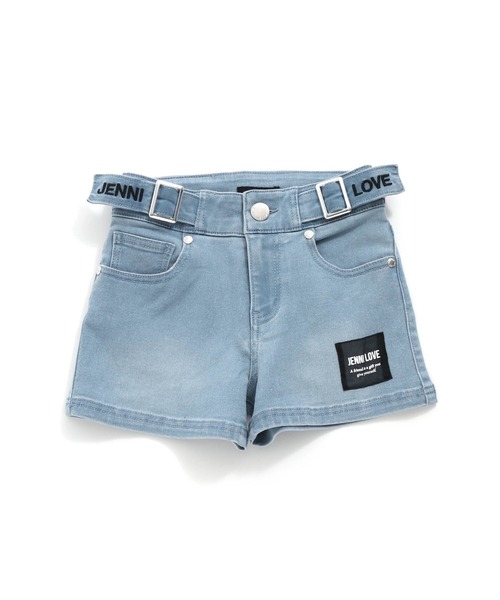 JENNI love(ジェニィラブ)の「サイドベルトデニムショーパン(デニムパンツ・キッズ・サックスブルー/ブルー・130cm/140cm/150cm/160cm)」の11枚目の写真