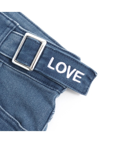 JENNI love(ジェニィラブ)の「サイドベルトデニムショーパン(デニムパンツ・キッズ・サックスブルー/ブルー・130cm/140cm/150cm/160cm)」の17枚目の写真