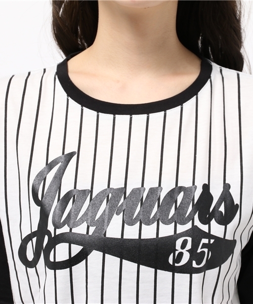 WEGO（ウィゴー）の「WEGO/ストライプメッシュ切替Tシャツ（Tシャツ/カットソー・レディース・ブラック/ネイビー・FREE）」の6枚目の写真