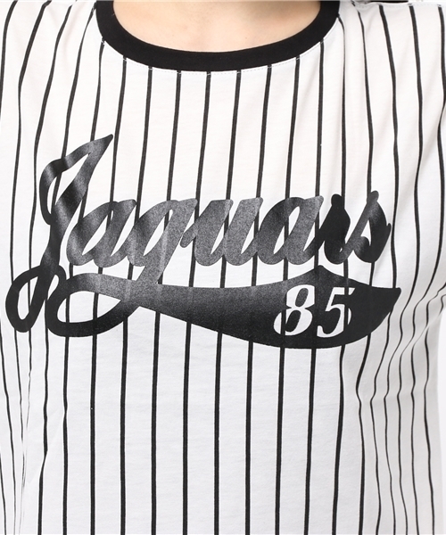 WEGO（ウィゴー）の「WEGO/ストライプメッシュ切替Tシャツ（Tシャツ/カットソー・レディース・ブラック/ネイビー・FREE）」の9枚目の写真