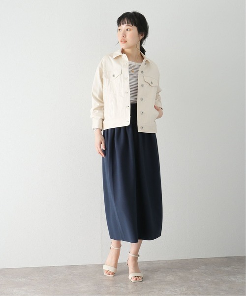 La TOTALITE（ラトータリテ）の「カラー デニム Gジャン（デニムジャケット・レディース・ホワイト/グレー・FREE）」の7枚目の写真