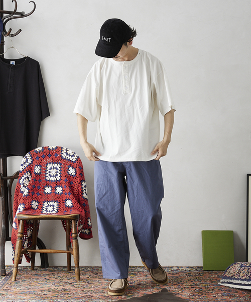 JOURNAL STANDARD relume(ジャーナルスタンダード レリューム)の「【ARTEX / アルテックス】ヘンリーネック半袖Tシャツ(Tシャツ/カットソー・メンズ・ホワイト/ブラック/ネイビー/グレー/グリーン・MEDIUM/LARGE)」の2枚目の写真