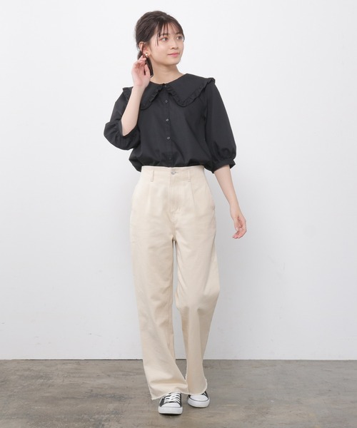 Honeys(ハニーズ)の「ビックカラーブラウス(シャツ/ブラウス・レディース・ブルー系その他/ピンク/ブラック・L/M/S)」の4枚目の写真