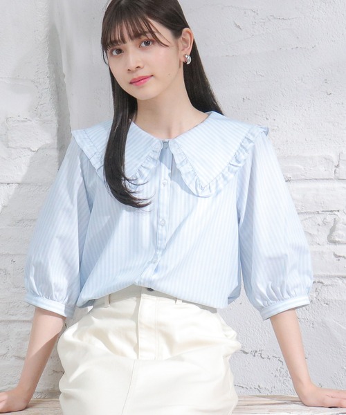 Honeys(ハニーズ)の「ビックカラーブラウス(シャツ/ブラウス・レディース・ブルー系その他/ピンク/ブラック・L/M/S)」の18枚目の写真