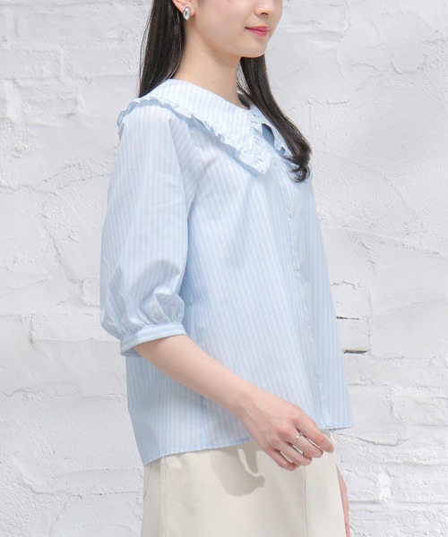 Honeys(ハニーズ)の「ビックカラーブラウス(シャツ/ブラウス・レディース・ブルー系その他/ピンク/ブラック・L/M/S)」の9枚目の写真