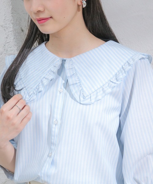 Honeys(ハニーズ)の「ビックカラーブラウス(シャツ/ブラウス・レディース・ブルー系その他/ピンク/ブラック・L/M/S)」の22枚目の写真