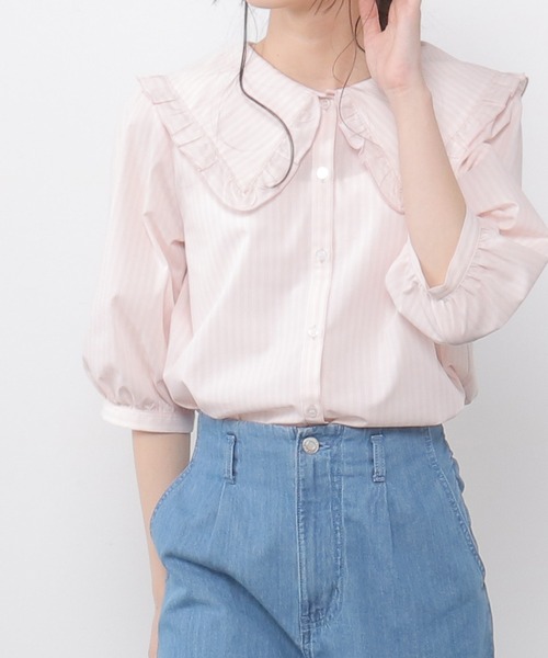 Honeys(ハニーズ)の「ビックカラーブラウス(シャツ/ブラウス・レディース・ブルー系その他/ピンク/ブラック・L/M/S)」の7枚目の写真