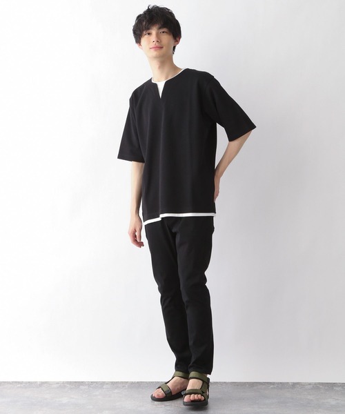 GLOBAL WORK（グローバルワーク）の「キーネックレイヤード/半袖