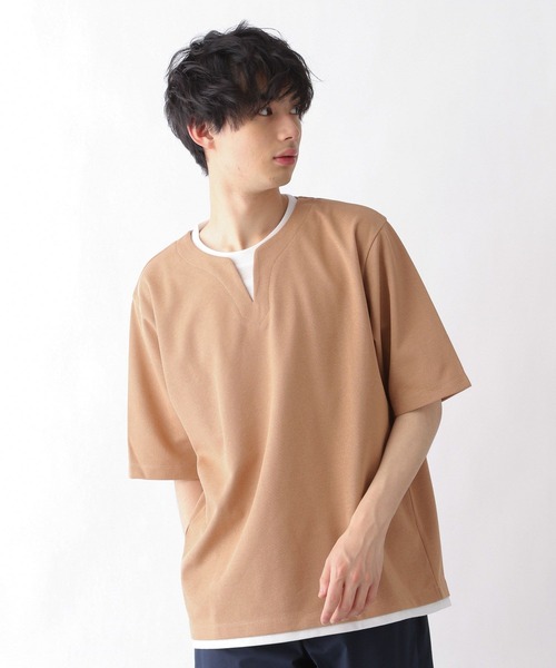 GLOBAL WORK(グローバルワーク)の「キーネックレイヤード/半袖/287971(その他トップス・メンズ・ライトグレー/ライトパープル/ブラック/グリーン/ベージュ・SMALL/MEDIUM/LARGE/X-LARGE)」の8枚目の写真