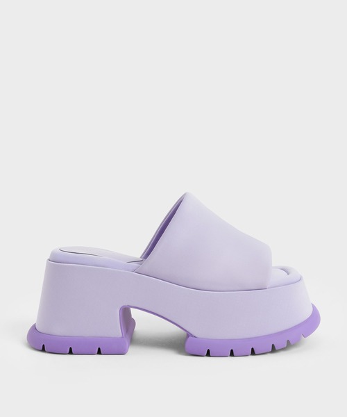 CHARLES & KEITH（チャールズ & キース）の「リサイクルポリエステル プラットフォームサンダル / Recycled Polyester Platform Sandals（サンダル・レディース・ブラック/ライラック/ブルー/イエロー・23cm/23.5cm/24.5cm/25cm/25.5cm/22.5cm）」の4枚目の写真