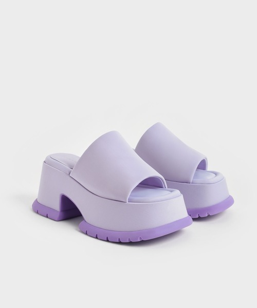 CHARLES & KEITH（チャールズ & キース）の「リサイクルポリエステル プラットフォームサンダル / Recycled Polyester Platform Sandals（サンダル・レディース・ブラック/ライラック/ブルー/イエロー・23cm/23.5cm/24.5cm/25cm/25.5cm/22.5cm）」の6枚目の写真