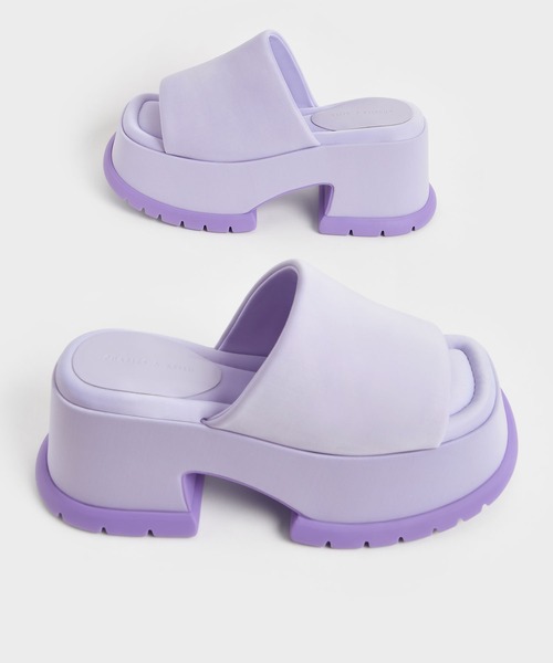 CHARLES & KEITH（チャールズ & キース）の「リサイクルポリエステル プラットフォームサンダル / Recycled Polyester Platform Sandals（サンダル・レディース・ブラック/ライラック/ブルー/イエロー・23cm/23.5cm/24.5cm/25cm/25.5cm/22.5cm）」の7枚目の写真