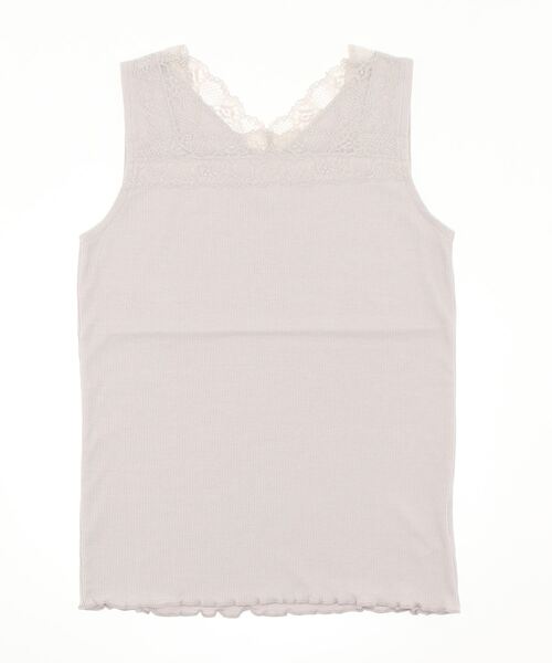 Samansa Mos2 blue（サマンサモスモスブルー）の「前後2way幅広レースタンクトップ（タンクトップ・レディース・ブラック/ベージュ/オフホワイト・MEDIUM/LARGE）」の3枚目の写真