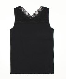 Samansa Mos2 blue | 前後2way幅広レースタンクトップ(タンクトップ)