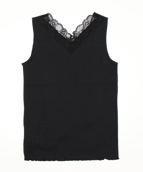 Samansa Mos2 blue（サマンサモスモスブルー）の「前後2way幅広レースタンクトップ（タンクトップ・レディース・ブラック/ベージュ/オフホワイト・MEDIUM/LARGE）」の4枚目の写真